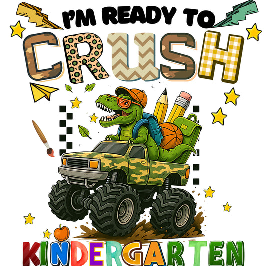 "Ready to Crush Kindergarten" G500B Youth 5.3 oz 100% Cotton T-Shirt
