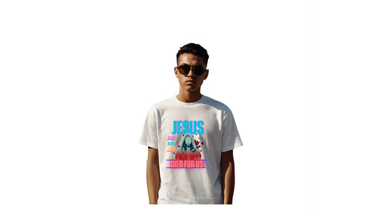 "Jesus Died for Us" Gildan Soft style Short Sleeve T-Shirt- Downloadable PNG