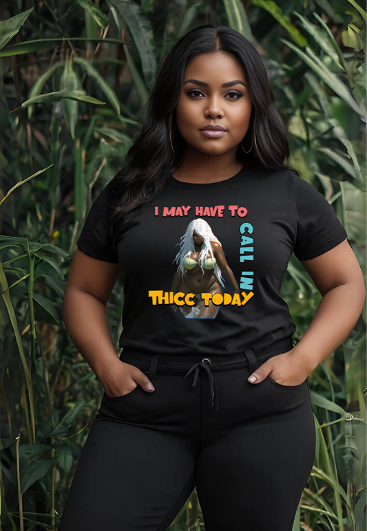 "I MAY "I May HAVE TO CALL IN THICC TODAY" Gildan Soft style Short Sleeve T-Shirt-Downloadable PNG