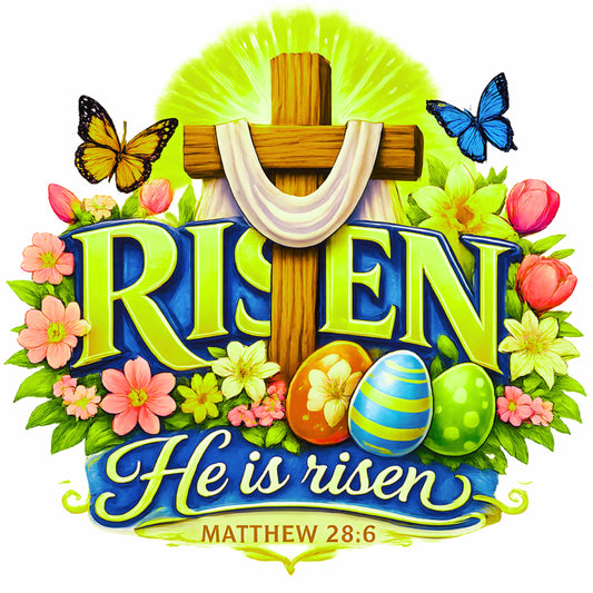 "He is Risen" G180 Gildan Crewneck Pullover Sweatshirt