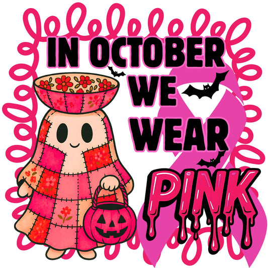 "We Wear Pink" Halloween G180 Gildan Crewneck Pullover Sweatshirt