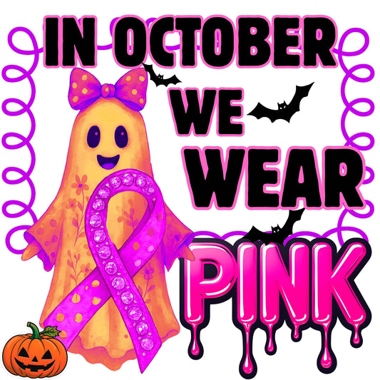 "We Wear Pink" Halloween G180 Gildan Crewneck Pullover Sweatshirt