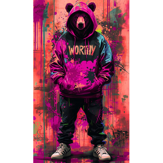 "Worthy Bear" G180 Gildan Crewneck Pullover Sweatshirt