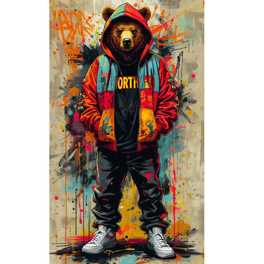 "Worthy Bear #2" G180 Gildan Crewneck Pullover Sweatshirt