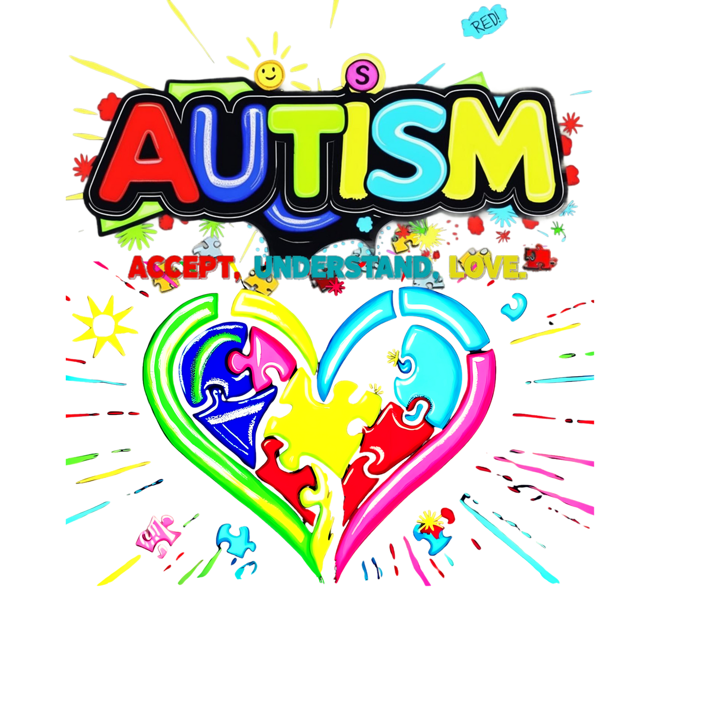 "AutismHeart01" Gildan unisex soft style Tee-Downloadable PNG