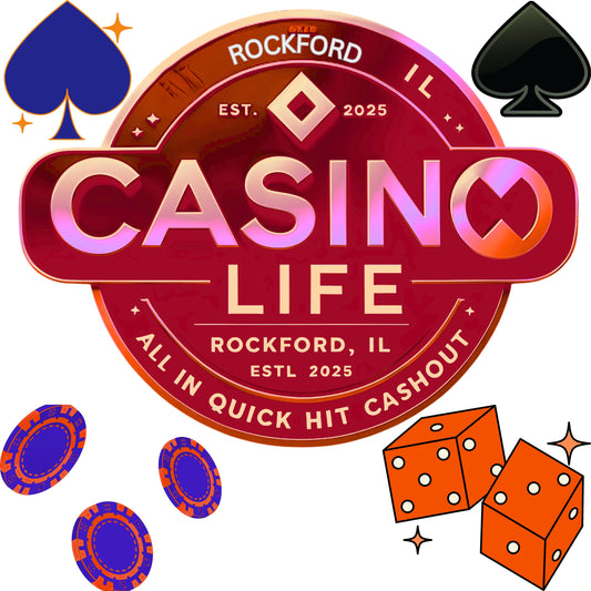 "Rockford Casino life too" Gildan t-shirt