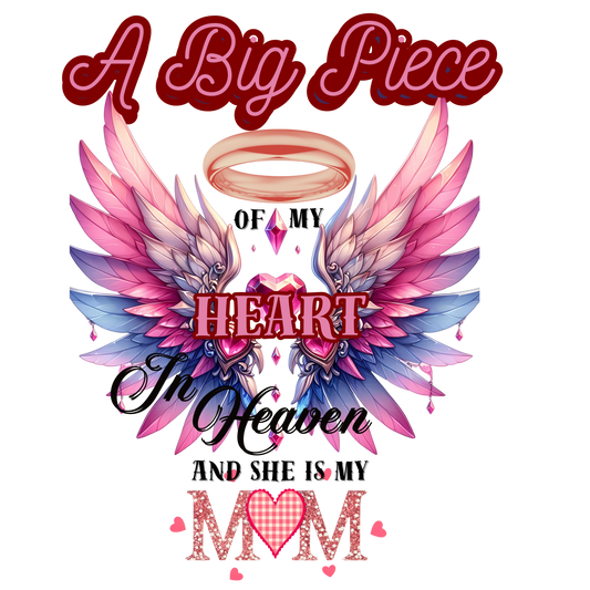 "Mom" Memorial Heart" Gildan Soft style Tee