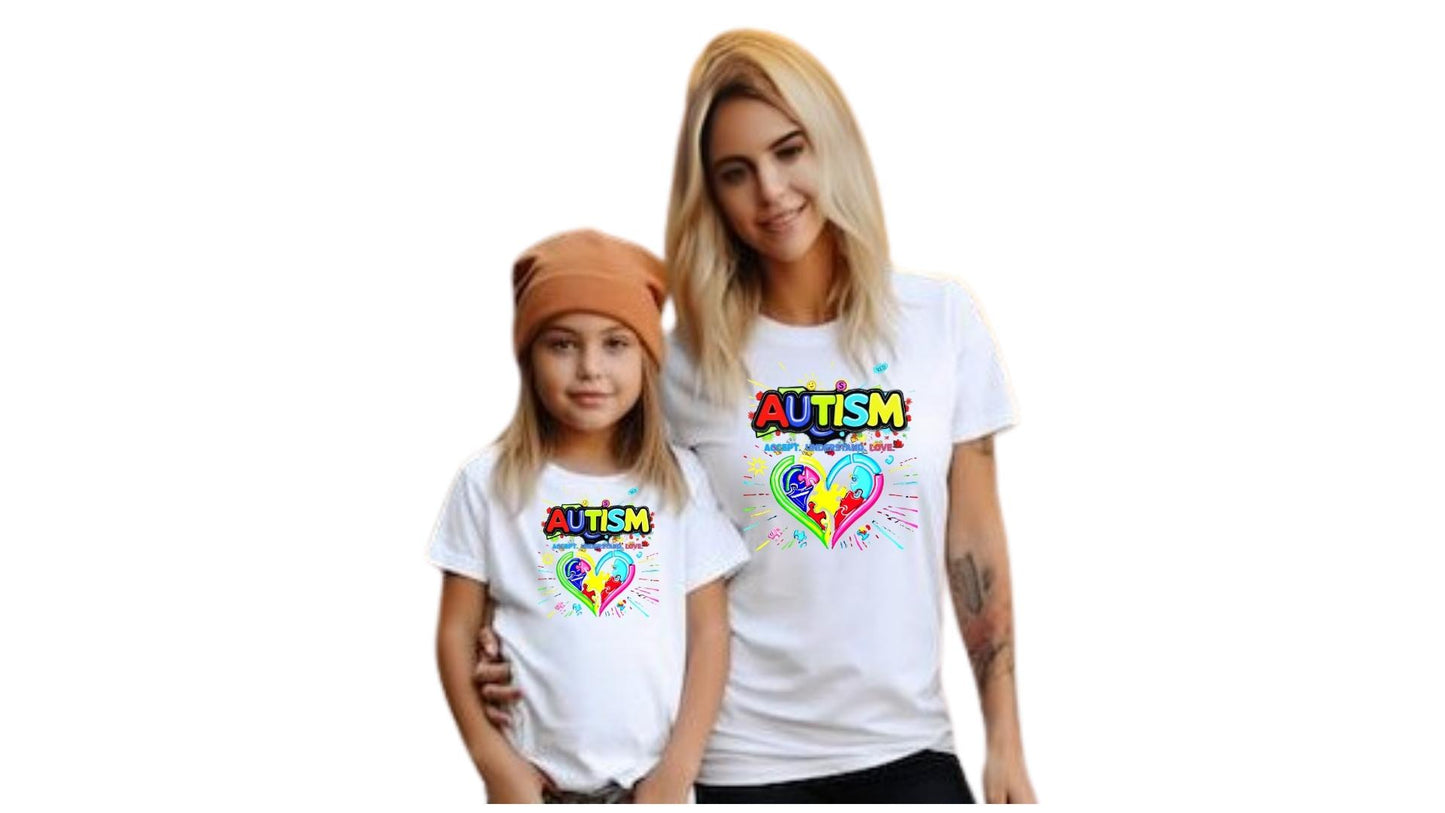 "AutismHeart01" Gildan unisex soft style Tee-Downloadable PNG