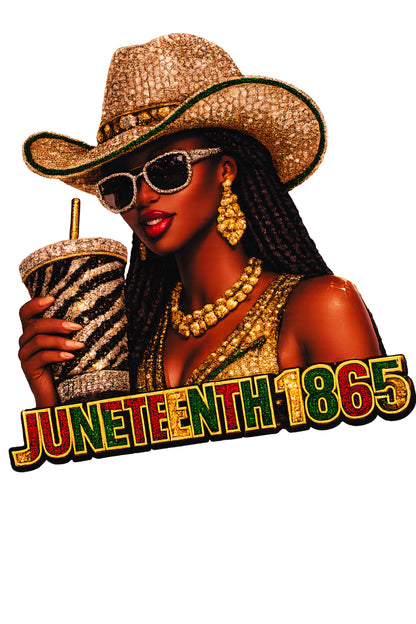 Sip Juneteenth" Gildan Ladies' 5.3 oz. V-Neck T-Shirt