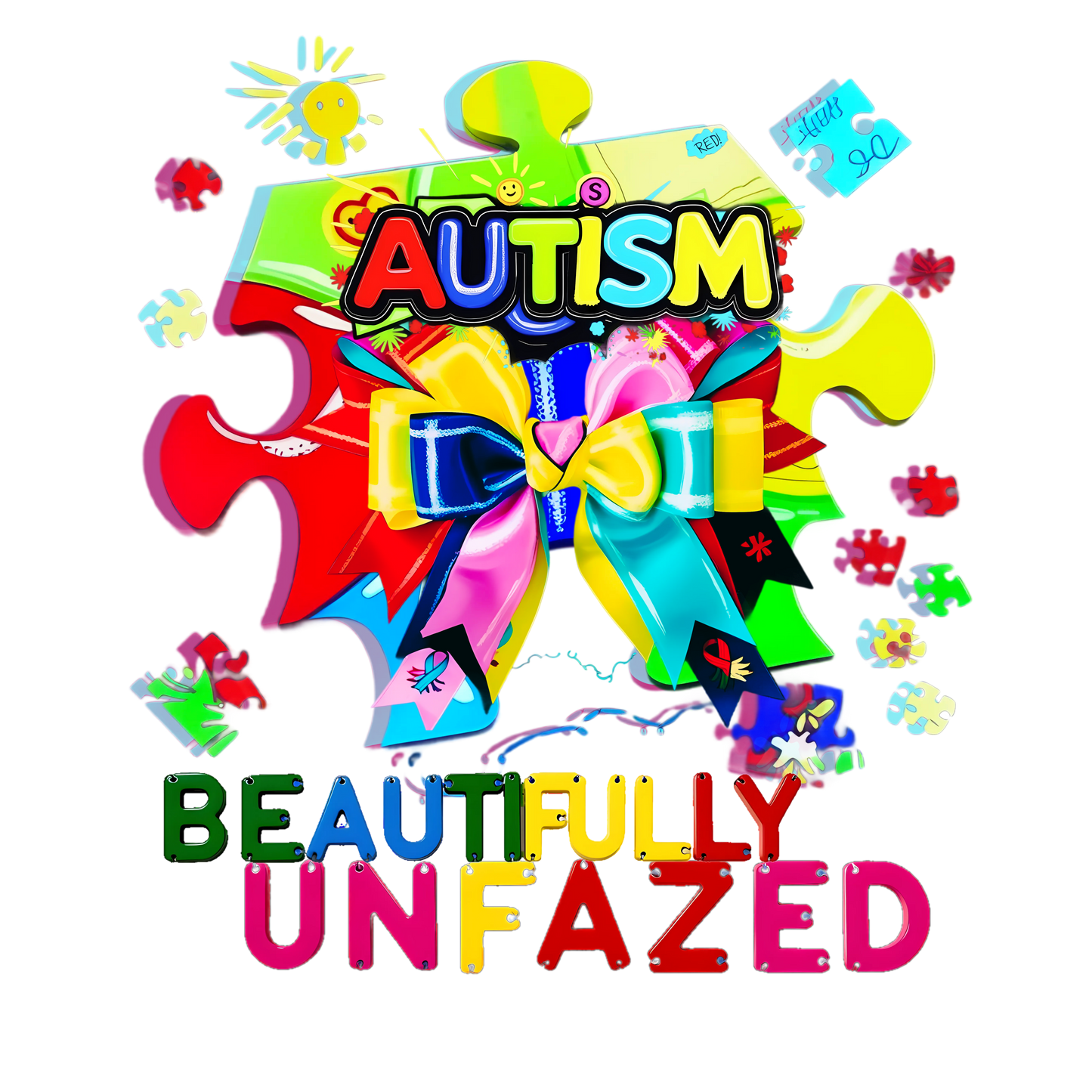 "Autism beautifully02" Gildan unisex soft style Tee-Downloadable PNG