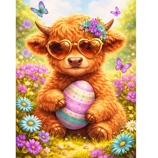 "Happy cow easter3001C Bella + Canvas Unisex Jersey Short-Sleeve T-Shirt