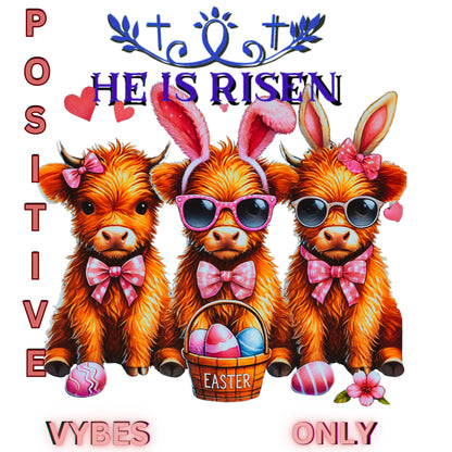 "He Is Risen Easter" Gildan Soft style Tee