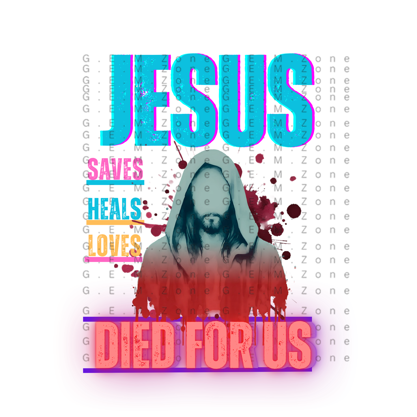 "Jesus Died for Us" Gildan Soft style Short Sleeve T-Shirt- Downloadable PNG