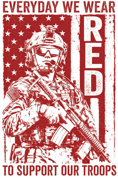 "RED" Bella + Canvas Men's LS T-Shirt