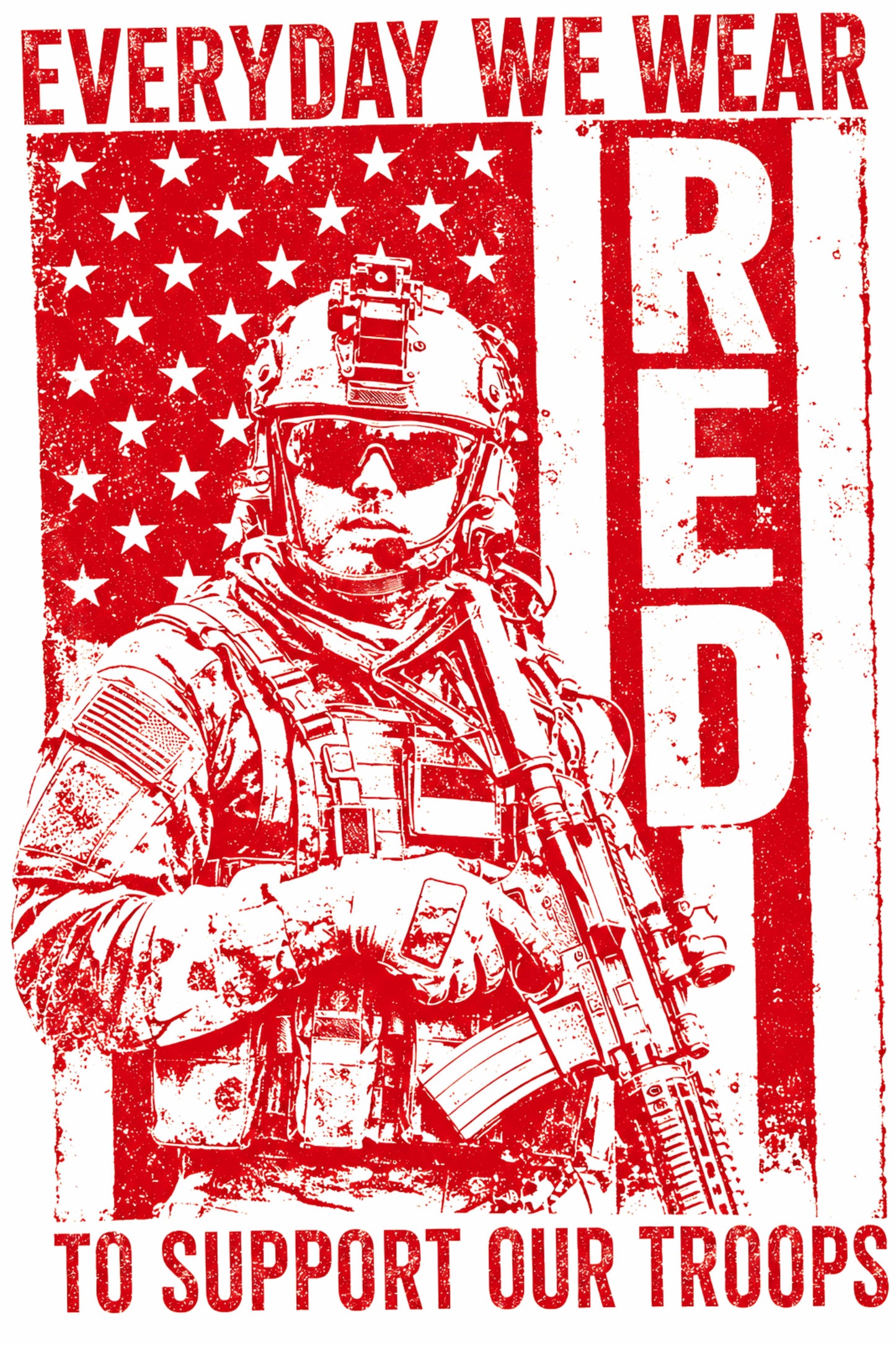 "RED" #2 Gildan LS T-Shirt 5.3 oz.