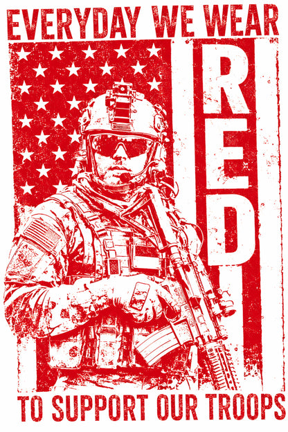 "RED" #2 Gildan LS T-Shirt 5.3 oz.