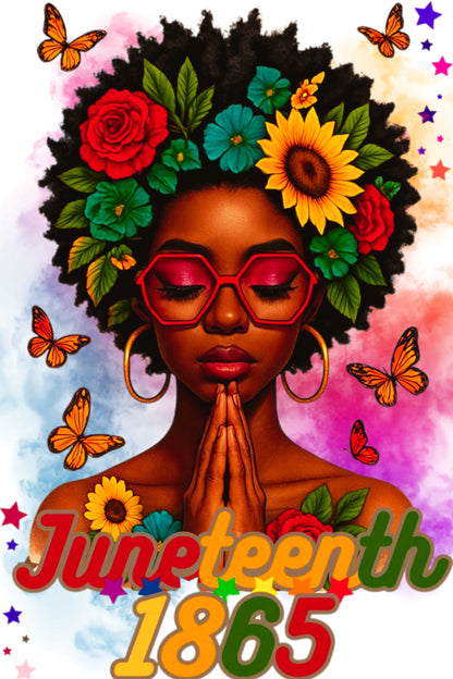 "Juneteenth Pray26" Gildan Ladies' 5.3 oz. T-Shirt